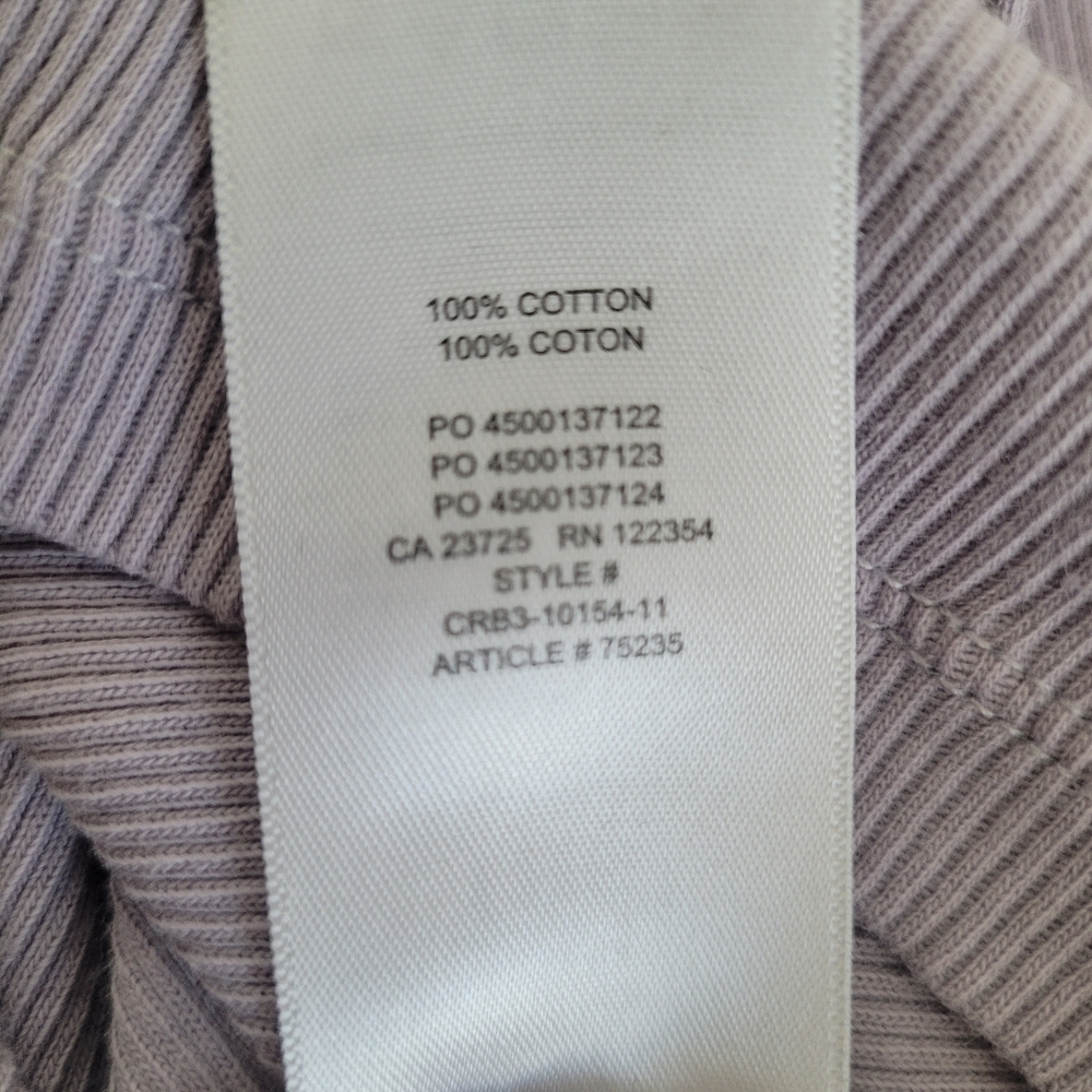 Aritzia TNA Ribbed Long Sleeve Cropped Top Shirt Size Medium Lavender - Picture 5 of 7